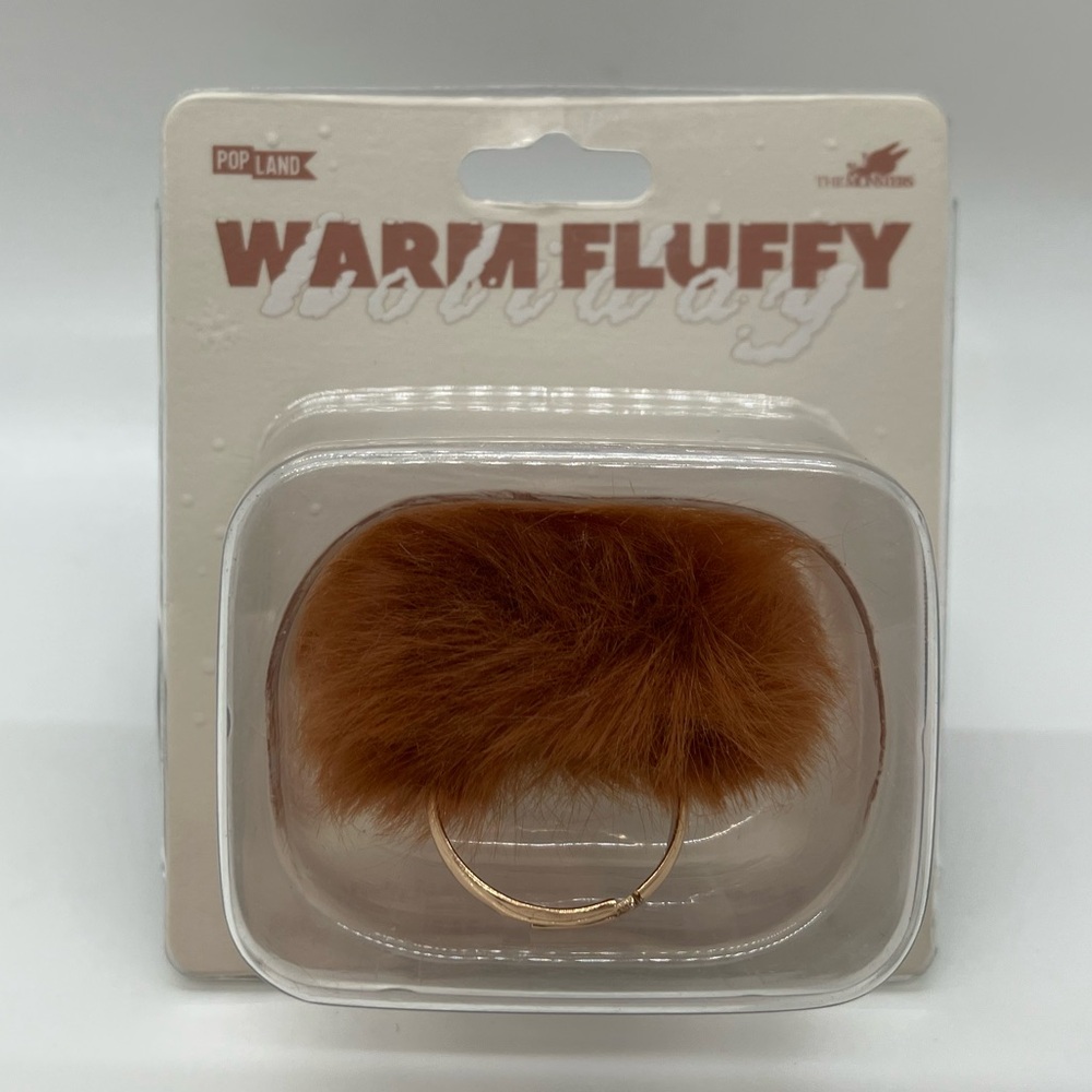 Authentic Pop Mart Labubu Warm Fluffy Holiday Series Soft Pompom Adjustable Ring - Picture 4 of 7